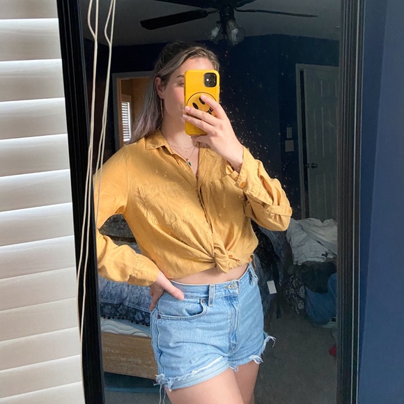Mustard Button Down - Picture 2 of 4